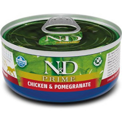 n&d prime chicken & granātābols pieaugušajiem - mitrā kaķu barība - 70 g