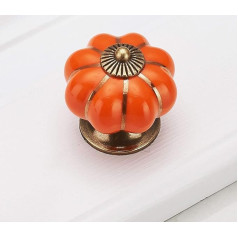 Мебельные ручки Vintage Antique Effect Furniture Knobs, Ручная роспись керамики Тыква Дизайн Мебельные ручки, Ручка для ящика, Кухонные ручки (10, оранжевый)