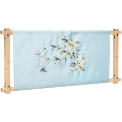 PATIKIL Adatu izšūšanas izšūšanas gobelēns Scroll Frame 33 x 12 collas Dižskābarža koka krusta izšūšanas riņķis adatas punkta turētājs Quilting Hoop Stand Frame šūšanai