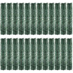 EBOOT Pack of 24 Green Christmas Garland Tie Mākslīgā Ziemassvētku vītne Pine Garland Elastīgas saites DIY, Ziemassvētku pusei Mājas dekorēšanai, 14 collas