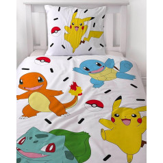 Pokemon Pikachu gultasveļa 135 x 200 cm, flanele, flanelis, mīksta, ziemai, 1 x spilvendrāna 80 x 80 cm + segas pārvalks 135 x 200 cm, 100% kokvilna, bērnu spēļu gultasveļa