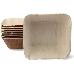 Palmware bļoda - 14 x 14 cm kvadrātveida kompostējami organiski vienreizlietojamie trauki 25 palmu lapu videi draudzīgas zupas, uzkodu bļodas kāzām un svinībām