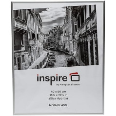 Hampton Frames Aluminium Luxury Silver 40 x 50 cm Sertifikāta foto rāmis bez stikla atvēršanas PAAF4050B