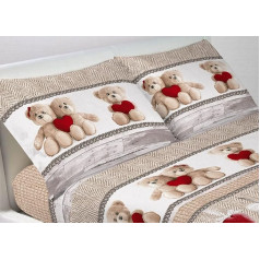 BIANCHERIAWEB Web Linen 100 % kokvilnas mīlīgs lācis Sheet Set