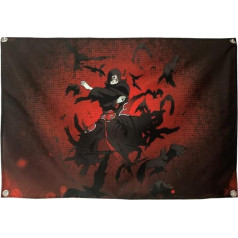 KARMA-X Liels 121 x 191 cm Naruto gobelēns, sienas aizkars, Anime Manga sienas dvielis, XXL sienas apdare dzīvojamai istabai, dāvana, estētika, motīvs: Itachi Uchiha