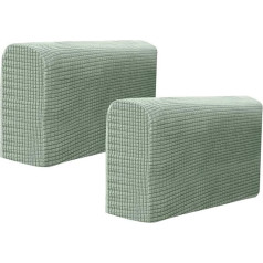 BESPORTBLE Krēsla roku aizsargi Dīvāna roku balsta pārvalks Stretch Chair Slipcover Elastīga mājas biroja atpūtas dīvāns Loveseat Aizsardzības audums 2 Pack (Green)