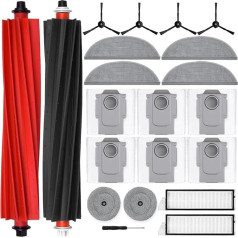 Piederumu komplekts Roborock S8 Maxv Ultra, JKOISL 2 x galvenā rullīša birste 6 x tīrīšanas lupatiņas 6 x putekļu maisiņi 4 x sānu birstes 2 x filtri, rezerves daļas Robotu putekļsūcēju piederumi