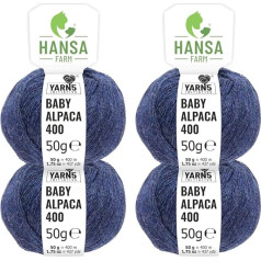 100% bērnu alpakas vilna 50+ krāsās (bez skrāpējumiem) - 300 g komplekts (6 x 50 g) - mīksta alpakas vilna adīšanai un tamborēšanai 6 izmēru diegiem, Hansa-Farm