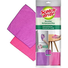 Scotch-Brite 2 x Pink & Purple Microfibre Multi-Purpose Cleaning Cloth