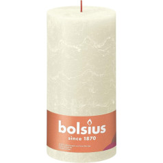 Bolsius Rustic Pillar Candle XXL - Ziloņkaula kauls - 4 gabali - 20 x 10 cm - Dekoratīvās mājas sveces - Degšanas laiks 125 stundas - Bez aromāta - Satur dabīgo augu vasku - Bez palmu eļļas