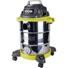 Ryobi RVC-1530IPT-G Mitrs un sauss putekļsūcējs 1500 W (tvertnes tilpums 30 L, šļūtenes garums 3,5 m, sūkšanas jauda 140 mbar, sūkšanas jauda 20 kpa)