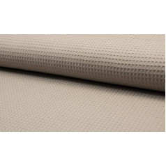 100% kokvilnas vafeļu pinuma audums Taupe Beige - Bēšs, 1 m - 150 cm x 100 cm