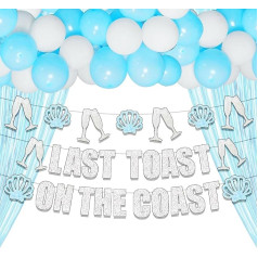 JeVenis Last Toast On The Coast Banner Pludmales Creek Banner Pludmales bachelorette ballīšu rotājumi Piekrastes Creek Party Supplies