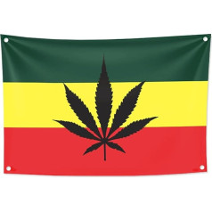 KINO Homie Dekoratīvais gobelēns Jamaika Reggae stils Marihuāna Leaf Rasta karogs Bārs Klubs Tetovējums Veikals Banner Sienas piekaramais kaņepju auduma plakāts