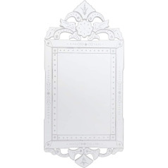 MirrorOutlet Liels antīkā stila detalizēts Venēcijas sienas spogulis 4 ft x 1 sudraba krāsā (122 x 59 cm)