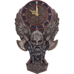 Nemesis Tagad Vegvisir Rune sienas pulkstenis Nordic Compass Bronze 29cm