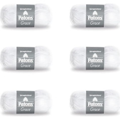 Patons Grace Snow 6 Pack 50g kokvilnas 3DK 130m adīšanas un tamborēšanas dzija