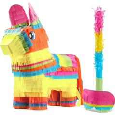 Cinco De Mayo Donkey Pinata bērnu dzimšanas dienas ballītei (13 x 20 x 5 collas), lai izklaidētu Fiesta Taco ballītes piederumus, Luau pasākumu foto rekvizītus, meksikāņu tematisko dekorāciju, karnevāla svētkus