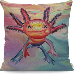 WONDERTIFY Axolotl meksikāņu nekaunīgs staigāšana Dekoratīvie Throw spilveni Covers Dīvāns spilvenu pārvalki krāsains 45x45cm