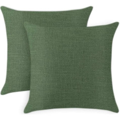 JOTOM Cietkrāsu spilvenu pārvalki Home Decor Cushion Cover Square Cushion Cover for Sofa Car Chair Office Decorative 18 x 18 Inch (45 x 45 cm, 2 gabali, tumši zaļa)