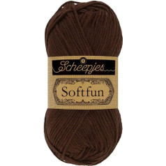 Scheepjes 1592-2623 Kokvilnas dzija Softfun, 2623 Šokolāde, 1x50g