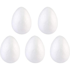 GANAZONO Pack of 5 Lieldienu olu iekštelpu rotaļu komplekts bērniem Plastmasas olas Lieldienu ballīšu aksesuāri Mājas dekoru virtene Olu putas olu amatniecība Mājsaimniecības svinību piederumi Trušu rotājumi Viltotas olas