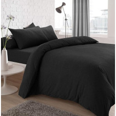 Segas pārklājs Sleepdown Jersey Charcoal Duvet Cover Set, 52% kokvilna, 48% poliesteris, divvietīgs, divvietīgs