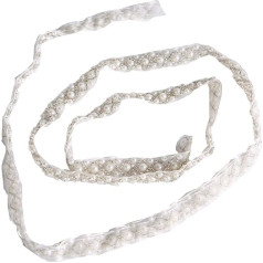 Pērļu krelles Lace Trim Lentes mala Balta malas apdares apdares auduma izšūti Applique Šūšana Amatniecība Kāzu kleita Sash josta DIY dāvana [Liela maza pērļu mežģīnes] robežas ar pērlītēm