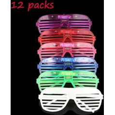 Mosie EL Glow Glasses LED Glow Party Glasses 12 Pack Mirgojošas ar krāsu maiņu Ballītes Kostīms Disco Ball Klubi Dzimšanas dienas svinības Svētki Festivāli Bērnu Rotaļlietas