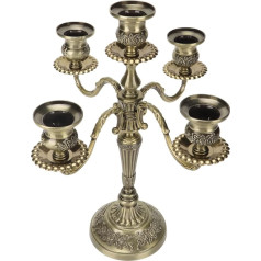 5 roku sveču turētājs, 5 roku sveču turētājs, Sveču turētājs, Dekorācija, Lustra, Augsts taperveida sveču turētājs, Sveču gaisma, Antique Bronze Candle Holder Prop, Romantisks