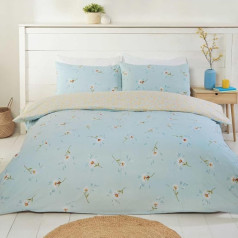 Rapport Home Daisy Blue Reversible Single Duvet Cover Set