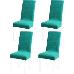 PiccoCasa Stretch Spandex ēdamistabas krēslu pārvalki noņemams mazgājams viesnīcas pusei Virtuve Kāzas Teal High Back krēslu pārvalki