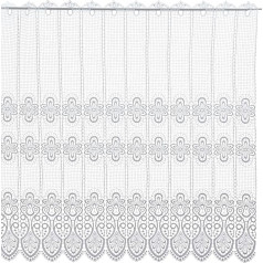 Plauener Spitze by Modespitze, Store Bistro aizkaru diska aizkars ar stieņa izvelkamo daļu, augstas kvalitātes izšuvums, augstums 96 cm, platums 176 cm, balts