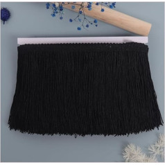 Egurs 10 cm x 10 jardi bārkstis apdares bārkstis apdares bārkstis Tassel zīda robežas bārkstis apdares lentes latīņu kleita DIY DIY apģērbu šūšana aizkari rotājums lampas abažūrs spilvenu apdare melns