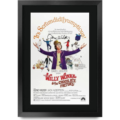 HWC Trading FR A3 Willy Wonka and the Chocolate Factory Gene Wilder Dāvanas - iespiests autogrāfs filmu faniem - A3 ierāmēts