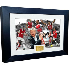 Arsène Wenger Celebration 12 x 8 A4 parakstīts Arsenal - Thierry henry- Patrick vieira- Dennis bergkamp- Ian Wright - Theo Walcott - Autograph Card fotogrāfija, Picture Frame Football Gift