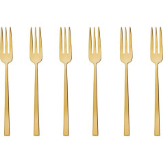 Sambonet Set of 6 Cake Forks Stainless Steel / PVD Gold - 52762GA5 [SP]