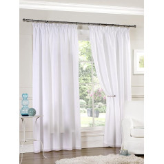 Emma Barclay AALI9072WHT zīmuli plisē oderēts Voile aizkari platums 90cm x kritums 183cm