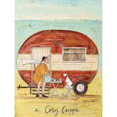 Sam Toft A Cosy 60 x 80 cm Cuppa Canvas Print, Multi-Colour