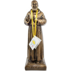 Pietrelcina San Pio (Padre Pio) sveķu statuete 40 cm, bronzas krāsā - Ražots Itālijā