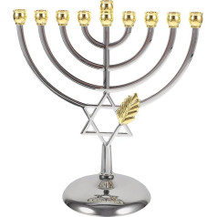 De Hanukkah Hanukkah sveču turētājs 9 zaru svečturis Jeruzalemes templis Svētā zeme Izraēla Dāvanas Mesija Sveču turētājs Dekorācijas Sveces