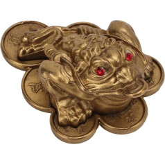 plplaaoo Lucky Frog Feng Shui Money Frog Statue Brass Ornaments Frogs Shape Lucky Charm Money Drawing Living Room Decor Toad Feng Shui apdare Great for Wealth