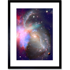 Spirālveida galaktika Deep Space Stars Nebula Black Framed Art Print Picture B12X9110, Black