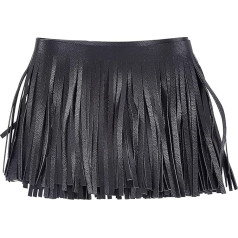 NICENEEDEDED Fringed Trim PU Leather (91)1cm Black Embellishment Trim Handbag Garment Hem Decor Double Sided Leather Sewing Tassel Fringe