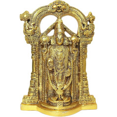 Purpledip Metāla elks sienas sienas piekaramais Tirpuathi Venkateswara Balaji: zelta apdare statujas mājas templim (12183)