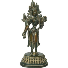 Purpledip Idol Syamatara Green Tara Brass Standing Antique Green Patina Finish (12161)