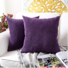 MERNETTE Pack of 2, velvets mīksts dekoratīvais spilvens Dekoratīvais spilvens Dīvāna spilvens jostas spilvens Throw Cushion Cover dīvānam guļamistaba auto krēsls 18 x 18 collas / 45 x 45 cm