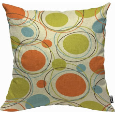 Mugod Green Orange Colorful 1950s Style Cushion Cover Abstract Retro 1960s Modern Cushion Cover Vīrieši Sievietes Couch 18x18 collu