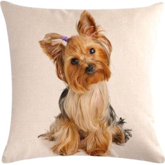 Pludmales pietura Golden Yorkie Dog Cushion Cover 45x45cm