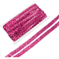 14 Yard Sequin Beads Lace Trim 2 rindas 0,6 collu Sequin Stripes Sequin lentes amatniecības rotājumi rotājumi DIY Šūšanas kostīms Rose Red